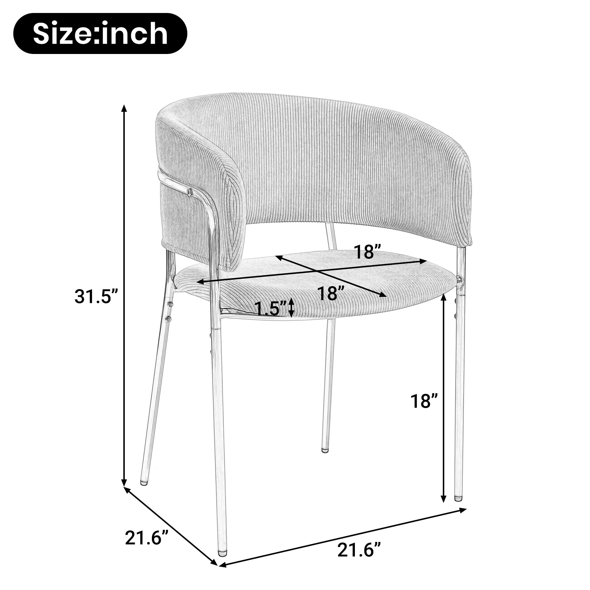 Noble House HORIZON Modern Side Chair with Angled Legs Adjustable Feet(Beige)