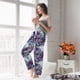 thumbnail image 5 of Fotbe Purple Marble Texture Pantalones de Pijama para Mujer, Pantalones de Dormir, Pantalones Pj con Cordón y Bolsillos-Large, 5 of 6
