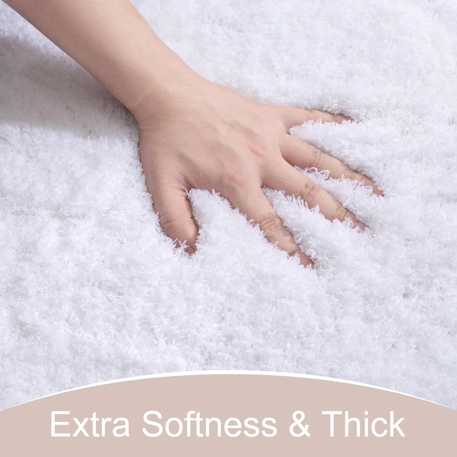 Luxury Long Bathroom Runner Rug, 24x60 Inch Thick Soft and Absorbent Non Slip Bath Mat, Rubber Backing Quick Dry Rugs Carpets, Machine Washable Plush Mats for Shower Floor, White