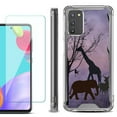 thumbnail image 1 of Shockproof Bumper Phone Case for Samsung Galaxy A03s, with Tempered Glass Screen Protector, by OneToughShield ® - Twilight Safari, 1 of 4