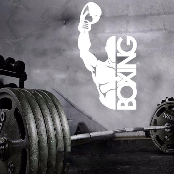 Boxing Boxer Fight Wall Sticker Gym Fitness Exercise Wall Decal Workout Sport Vinyl Kids Room Home Decor 102X56cm