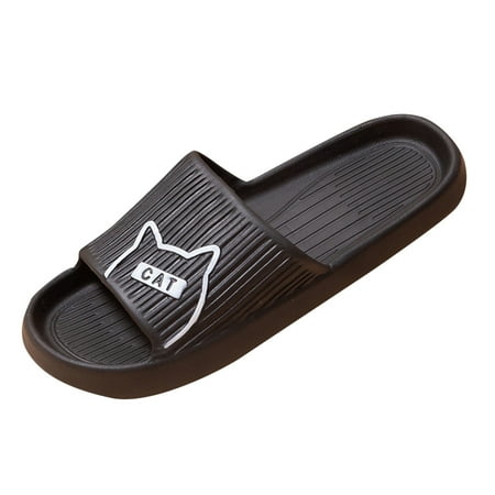 

NECHOLOGY Women Slippers New Pattern Fashion Indoor And Outdoor Comfort Cartoon Cute Cat Print Penguin Slippers for Women Black 8