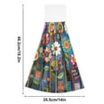 thumbnail image 6 of Yayeee Kitchen Hanging Hand Towels Set of 2 with Loop Bathroom Absorbent Tie Towel, Blue Colorful Flowers, 6 of 7