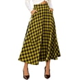 thumbnail image 2 of Jovrlynd Plaid Skirts for Women A Line High Waist Pleated Midi Skirts with Pockets Trendy Western Fall Flared Long Skirts, S-3XL, 2 of 9