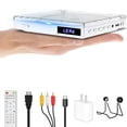 thumbnail image 1 of Mini DVD Player, HDMIRcA Output with Mini DVD Players for TV, Supports All Region NTScPAL up to 1080P, USB Input Design, Package Include DVD Player StandHDMIRcA cables and Remote control, 1 of 8