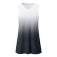 thumbnail image 4 of Usmixi Womens Tank Tops Fashion Loose Fit Comfy Breathable Workout Vest Tee Tops Summer Trendy Gradient Print V-Neck Sleeveless Shirts Blouse Gray s, 4 of 4