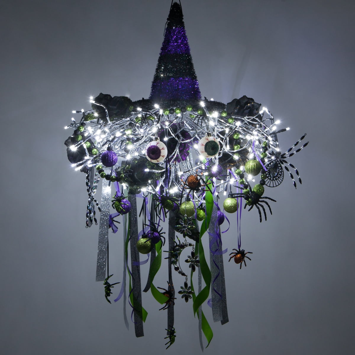 Wintergreen Lighting Starburst Lighted Branches, 24", Silver with 200 Cool White LED Twinkle Lights, Fully Shapeable, Plug-In