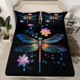 thumbnail image 2 of jejeloiu Watercolor Dragonfly Bed Sheets,Modern Aesthetic Art King Sheets For Girls Women 4 Pieces, 2 of 7