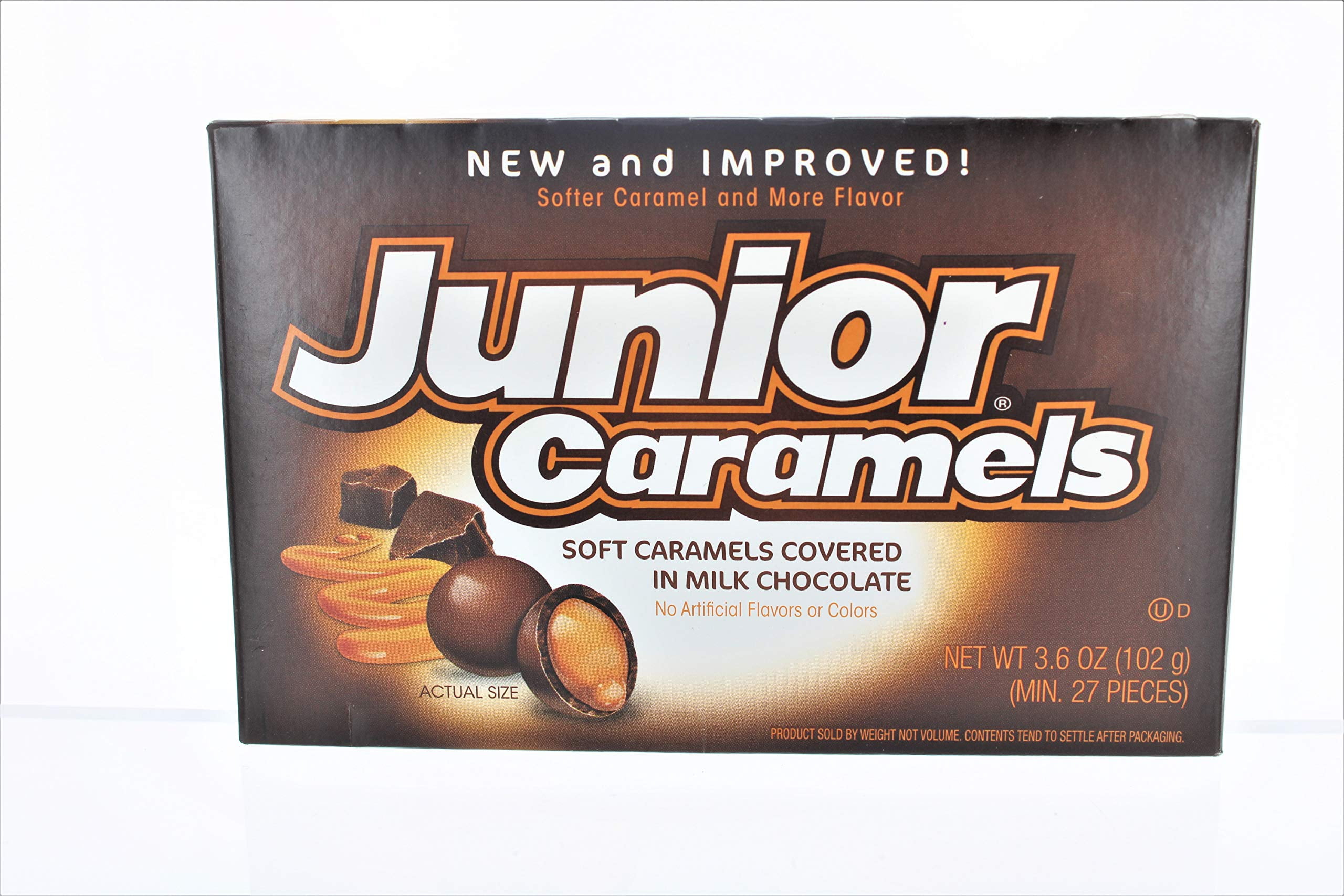 Junior Caramels Chocolate Candy Theater Box, 3.5 oz, Pack of 3