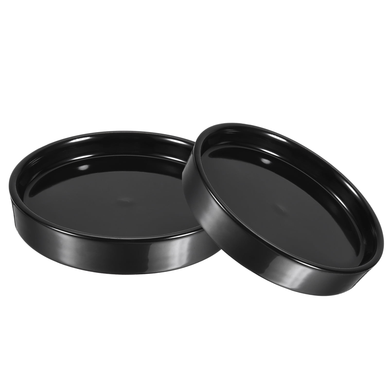 Uxcell Ceramic Round Plant Pot Saucer Drip Tray for Gardening 2pcs Black 4.53”