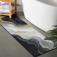 thumbnail image 2 of Black White Gold Marble Pattern Bathroom Rugs Mat,Non Slip Microfiber Bathroom Rug,Rubber Backing,Soft Bathroom Mats for Bathroom Floor,Tub and Shower,47x17in(120x43cm), 2 of 5