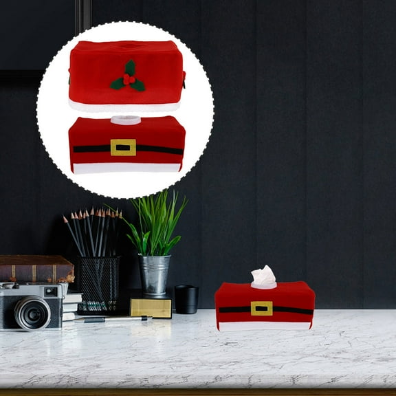 GOOHOCHY 2 Pcs Shaped Decoration Christmas Tissue Box Travel