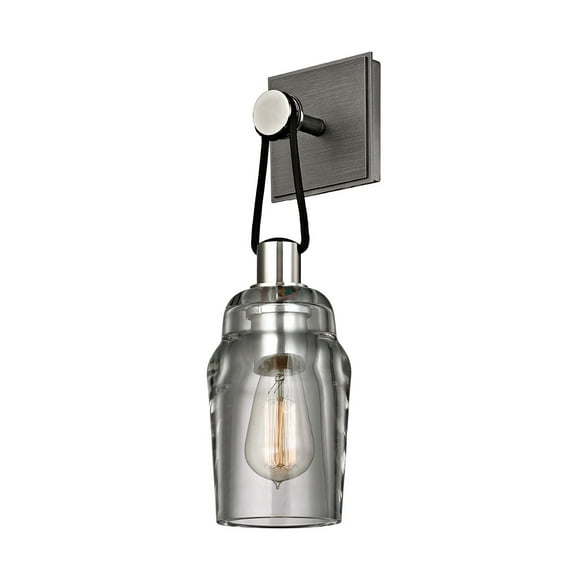 Troy Lighting Citizen 1-Light Wall Sconce in Graphite & Polished Nickel