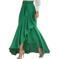 thumbnail image 4 of Zshosam Women’s High Waist Split A Line Skirt Casual Fall Midi Skirts(Green,XXL), 4 of 6
