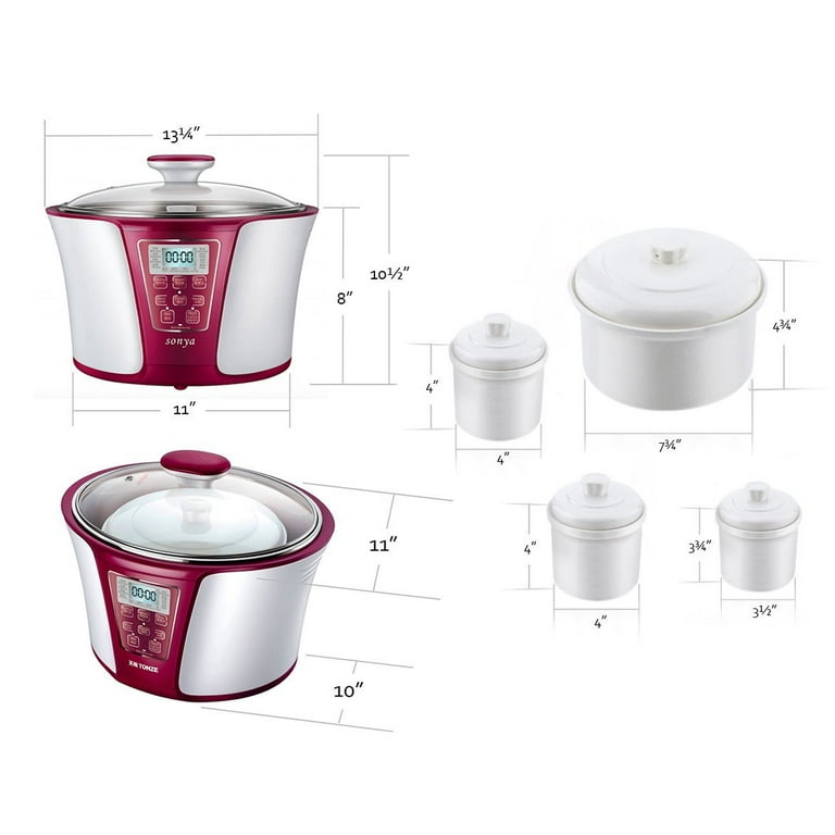 Smart 4 Ceramic Pot Electric Stew Pot Slow Cooker Soup Maker 3.2L