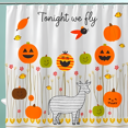 thumbnail image 1 of Whimsical Rideau de Douche Halloween avec Citrouilles et Créatures Joyeuses - Design "Letight We Fly", 1 of 4