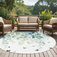 thumbnail image 5 of Eucalyptus Leaves 5ft Round Rug, Spring Pastoral Butterfly Botanical Non-Skid Rubber Backing Large Area Rugs - Living Room Bedroom Home Office, Indoor Floor Mat Carpets Washable Rug, 5 of 9