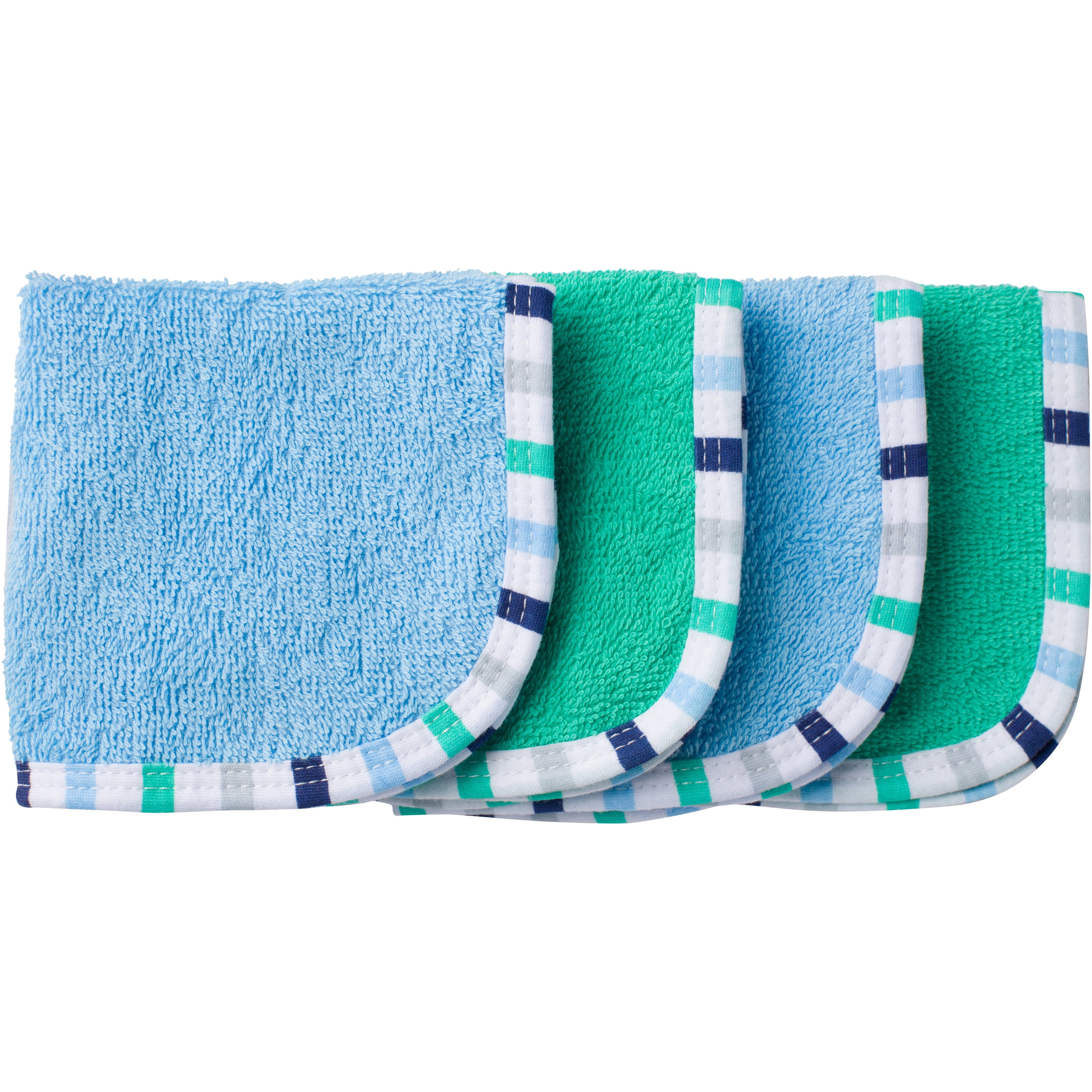 Gerber Newborn Baby Boy Assorted Woven Premium Solid Washcloths, 4Pack