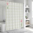 thumbnail image 6 of Pink Spring Floral Shower Curtain, Waterproof Shower Curtains for Bathroom, Tulip Yellow Plaid Summer Botanical Washable Fabric Bathtub Curtain Set Bath Decor with 12 Hooks 48"x72", 6 of 8