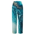 thumbnail image 5 of Summer Pants for Women Solid Color Pocket Straight Tube Loose Stretch Yoga Pants Color Contrast Solid Junior Straight Leg Dressy Women Work Soccer Split Dress Pant Tall Light Blue 2XL, 5 of 5