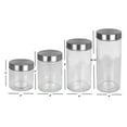 Home Basics Canister Set, Glass, 4 Pieces
