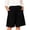 Black, variant on Women's Solid Color Bermuda Shorts Skort, French Style Wide Leg Culotte Shorts, Lightweight Breathable Polyester A-Line Loose Draped Five Inch Shorts with Side Pockets Black M