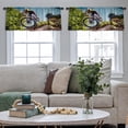 thumbnail image 5 of LALILO Kitchen Curtain Valance Watercolor Bohemian Cow Skull Rod Pocket Window Curtain 52"x 18" Set of 2, 5 of 7