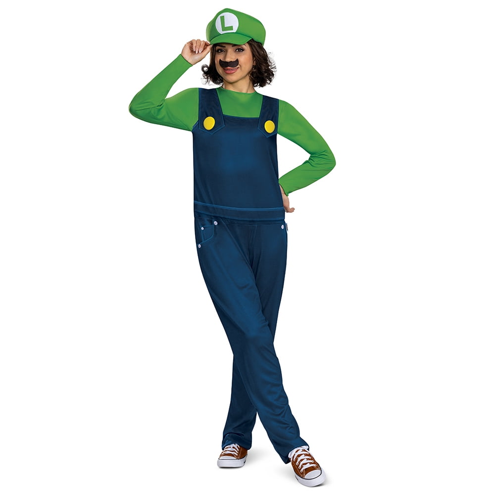 Nintendo Super Mario Bros. Luigi Halloween Costume for Adults, Mens Size L (36/38), by Disguise