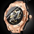 thumbnail image 4 of Binbond Reloj de Pulsera de Silicona de Acero Inoxidable para Hombre, Negro, 4 of 7