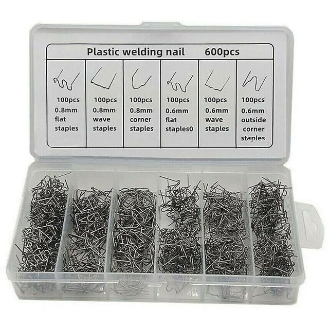 Kit de reparación de plástico profesional, grapas calientes de acero inoxidable para reparar la mayoría de los plásticos, grapas de calentamiento rápido para reparaciones de automóviles y del hogar