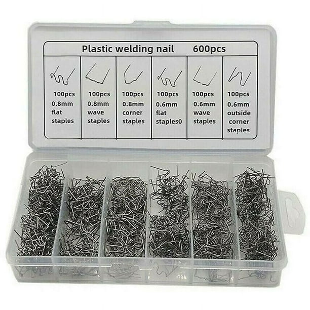Kit de 600 grapas para máquina de reparación de plástico, soldadora de parachoques y guardabarros.