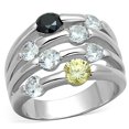 thumbnail image 1 of Women Rhodium Brass Ring with AAA Grade CZ in Multi Color - Size 6, 1 of 1