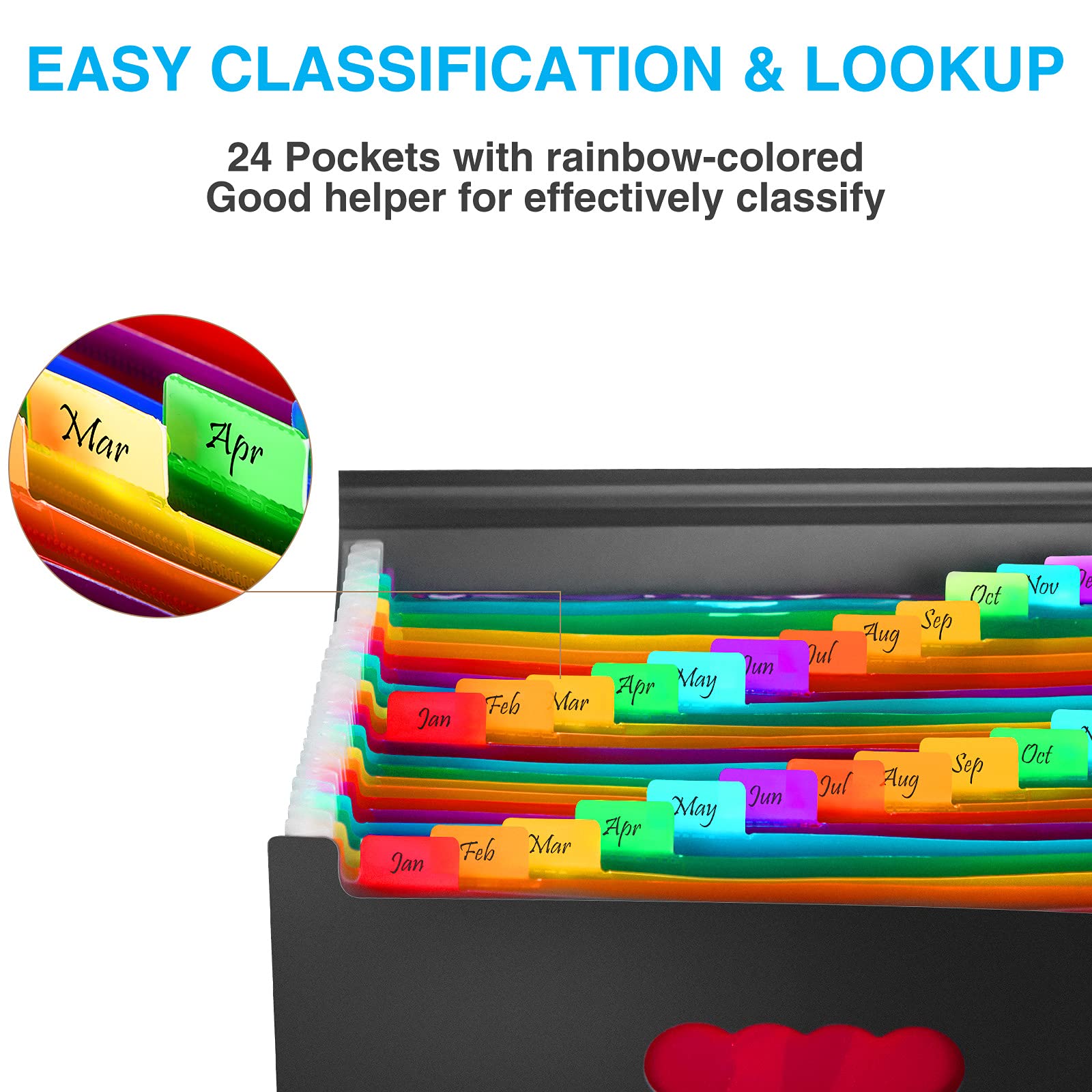 Annvchi Accordion File Organizer with 24 Pockets and Lid photo 7