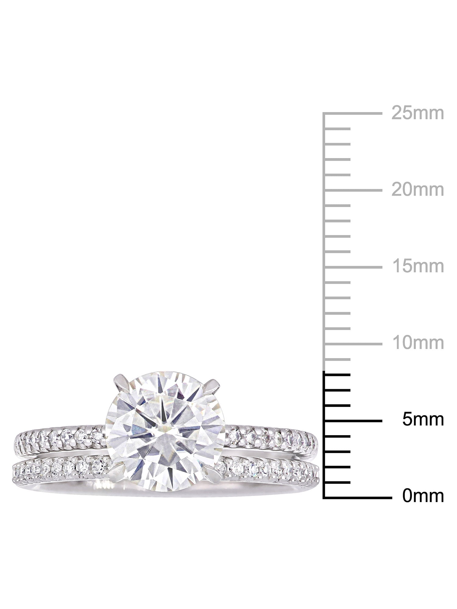 Everly Women's Created Moissanite and Diamond 14k White Gold Bridal Set