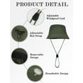 thumbnail image 3 of HonorHut Sun Hats Waterproof Lightweight Bucket Caps Packable Summer Cap with Adjustable Chin Strap Breathable Hiking Fishing Hat Outdoor Protection Military Green, 3 of 7