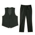 thumbnail image 5 of Wehilion Men's Suits 2 Pieces Wedding Suits Vest+Pants Tuxedos Set V-Neck Slim Fit Casual Waistcoat Suit Black, 5 of 5