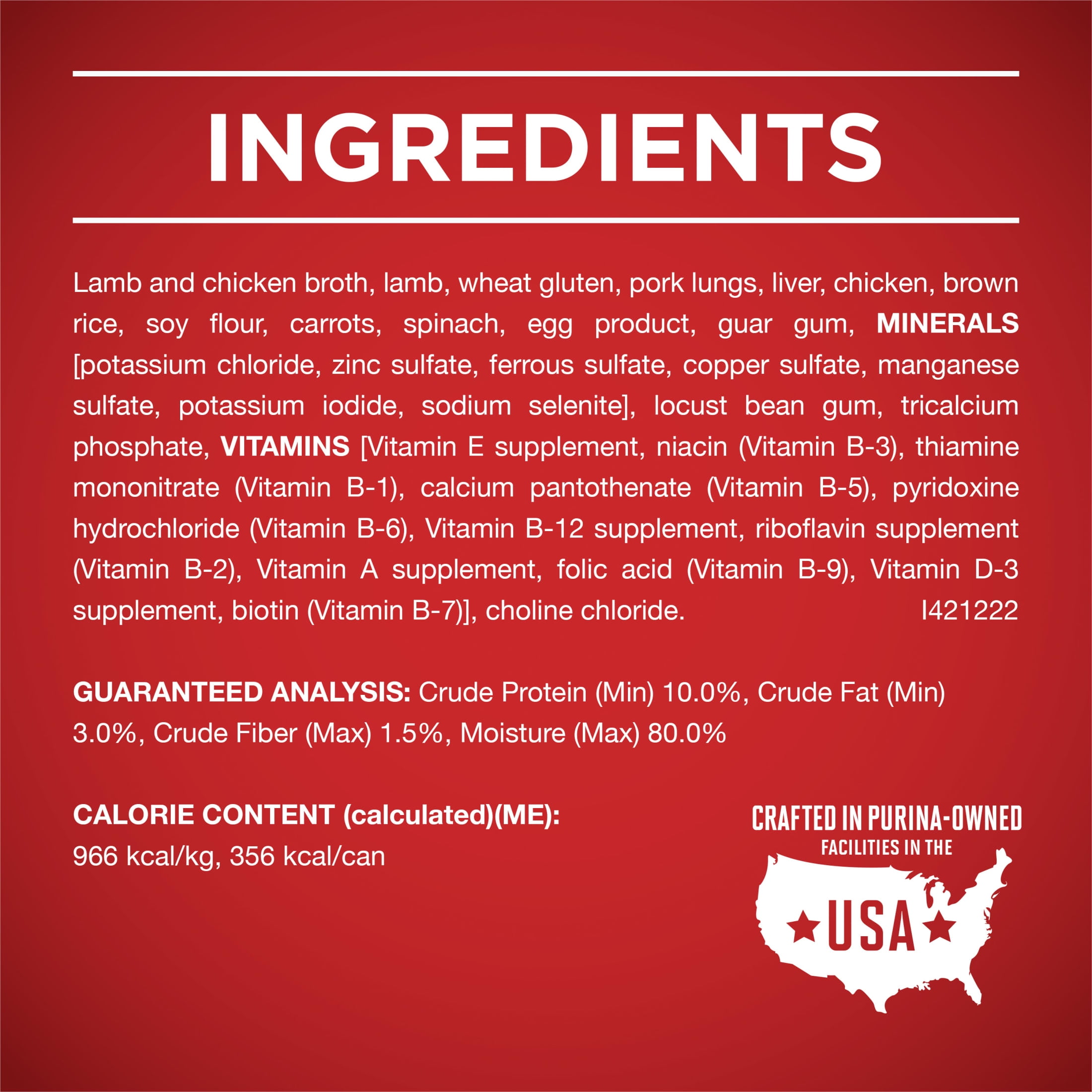 Purina ONE PLUS Natural Wet Dog Food, High Protein Soft Lamb & Brown Rice, 13 oz Can