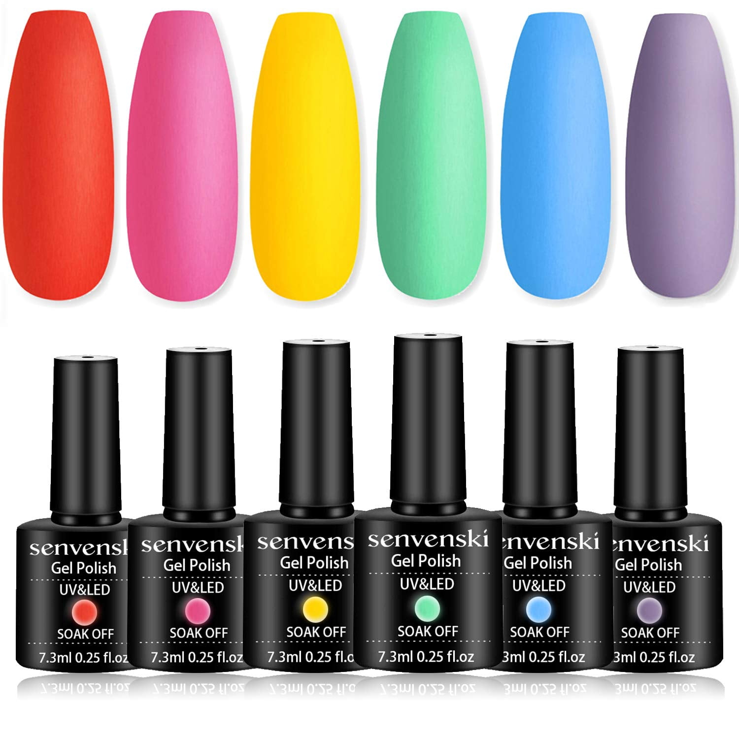 Senvenski Eggshell Gel Nail Polish Transparent White Blue Red Rose Brown  Yellow Valentines Day Girlfriend Gift Soak Off UV LED Manicure Art Varnish  Set Home Salon Use 6 Colors (CS6-033) - Walmart.com