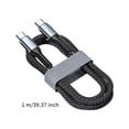 thumbnail image 2 of Inteprter Cable de carga tipo C PD de 100 W, convertidor trenzado de nailon de carga rápida, adaptador resistente a la corrosión de línea de Teléfono y Comunicación, 2 of 6