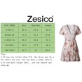 thumbnail image 4 of Women’s Summer Wrap V Neck Bohemian Floral Print Ruffle Swing A Line Beach Mini Dress, 4 of 7