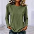 thumbnail image 2 of TARIENDY Striped Shirt Women Long Sleeve Fall Layering Shirts Crewneck Basic Casual Tees Fashion Spring Clothes M, 2 of 7