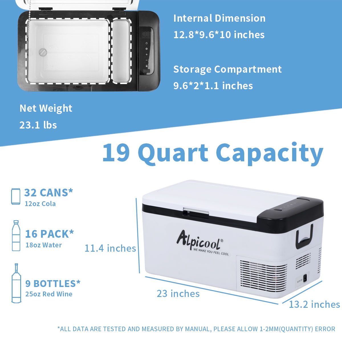 Alpicool K18 19 Quart Portable Car Refrigerator