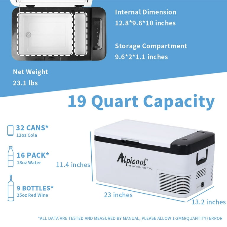 185cm80kg_ページ Alpicool K18 Portable Car Fridge Freezer 19 Quart, For Travel