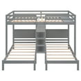 thumbnail image 6 of Harper & Bright Designs Full XL Over Twin & Twin Wood Bunk Bed with Built-in 4 Shelves and Ladder for Kids Teens Aldult, 6 of 11