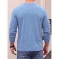 thumbnail image 6 of JWD Mens Long Sleeve Henley Shirt Casual Button Neck T Shirt Soft Lightweight Crew Neck Tee with Chest Pocket Denim Blue XL, 6 of 6