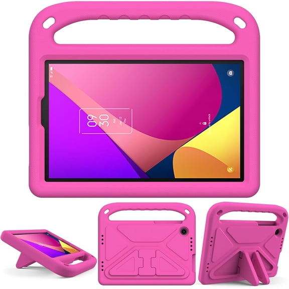 KOMI Case Kids for TCL Tab 8 LE (8.0 Inch) Model 9137W EVA Shockproof Handle Light Weight Stand Cover, Rose