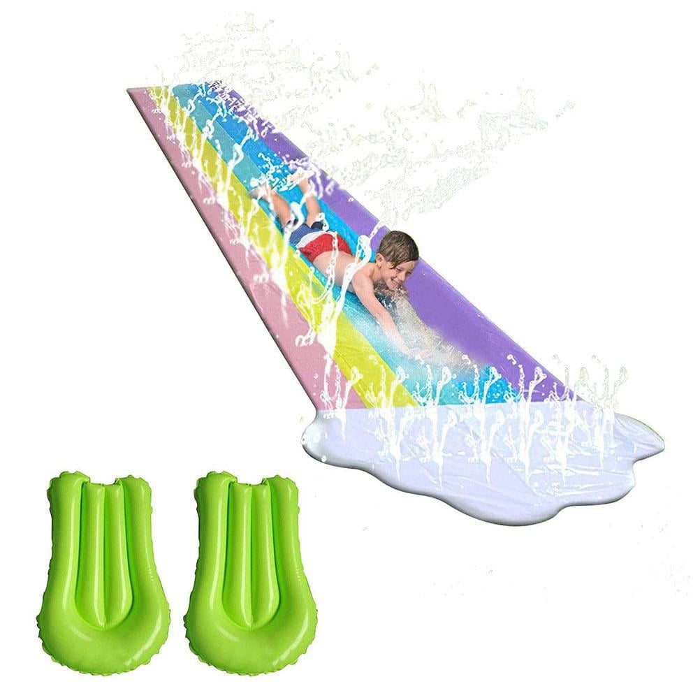 Excelley Slip Water for Kids Slide and Adults,16FT Lawn Slides for Kids Backyard with Crash,Spray Slide for Kids Water Toys Outdoor in Lawn,Party,Garden 