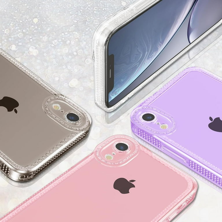 for iPhone XR 6.1 inch,Sparkly Cute Clear Case for Women Girls