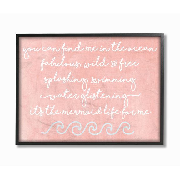 The Kids Room by Stupell Mermaid Life Inspiration Framed Wall Art by Erica Billups