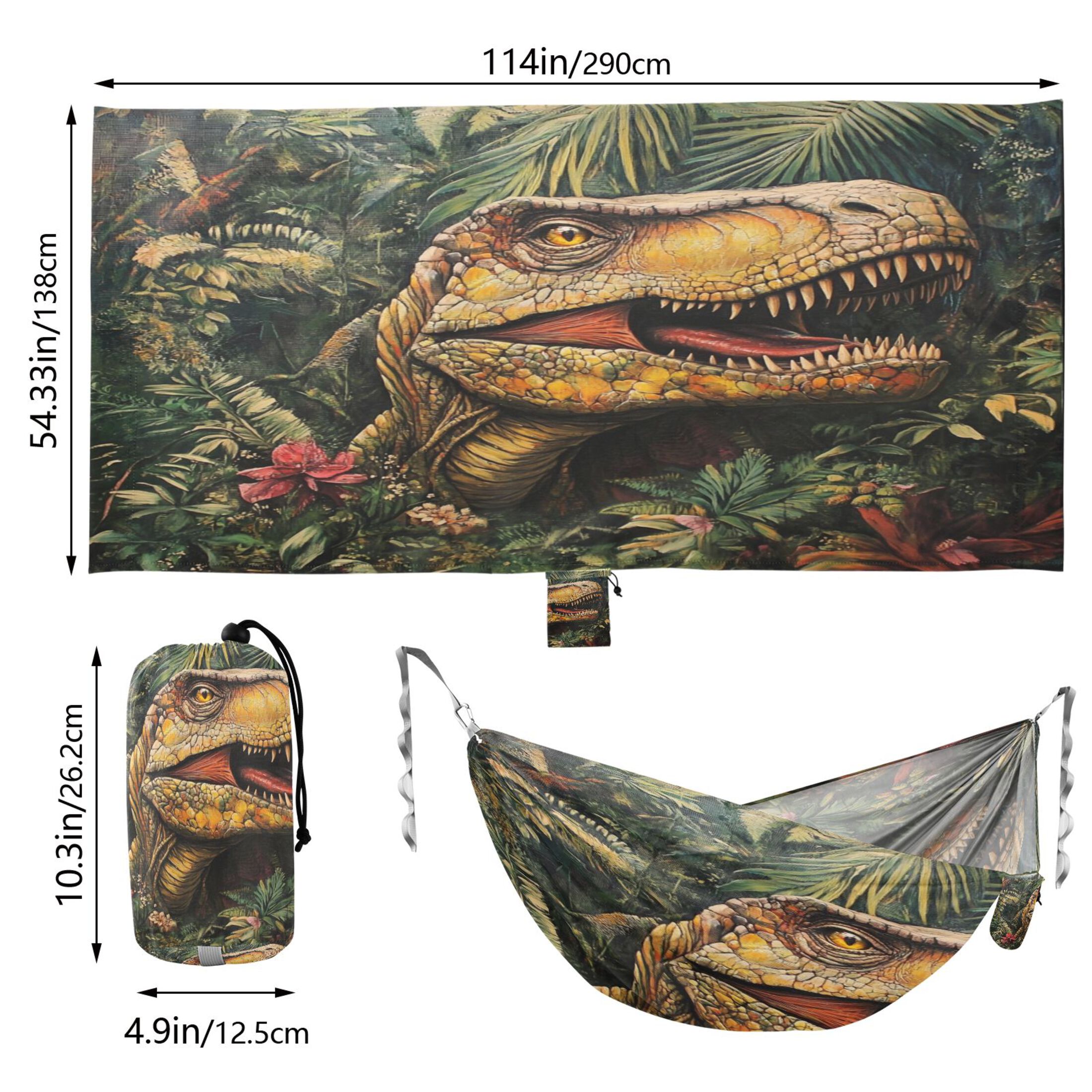 Hammock Camping Hammock Nylon Portable Hammock Travel Camping Hammock Cool Cartoon Dinosaur